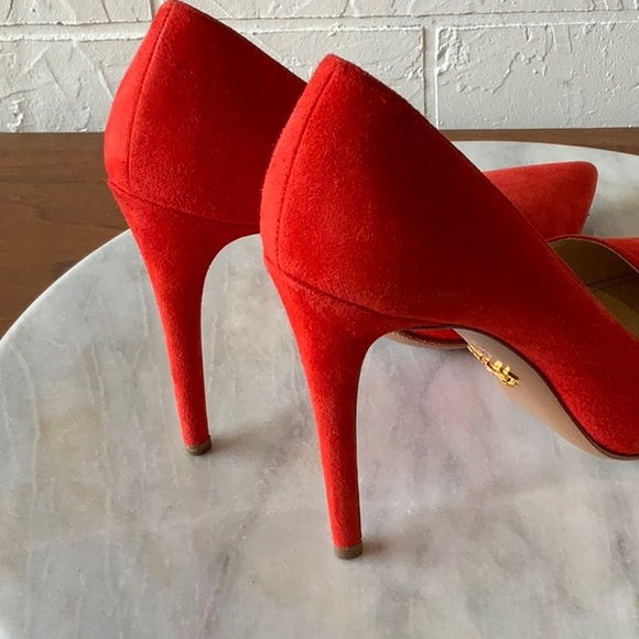 Prada Orange Suede Heels - Picture 6 of 12
